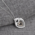 The Best Custom Mother's Day Jewelry Double Heart Crystal Pendant Necklace